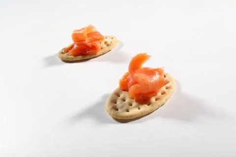 Cracker with salmon Foto stock
