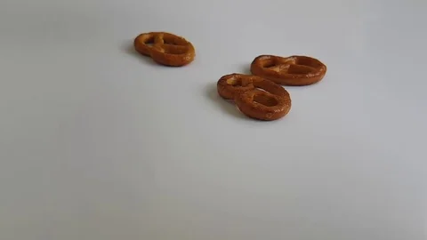 Cracker, salted drops on a white background Video stock 87876988