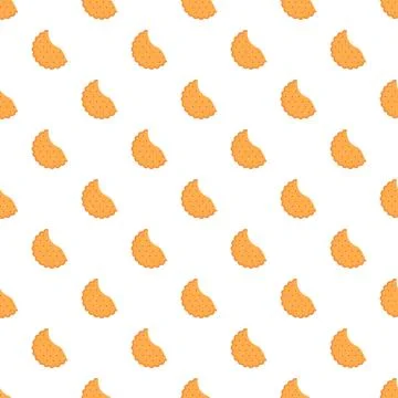 Cracker snack repeating pattern on white background Stock Illustration