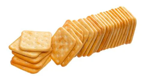 Cracker stack isolated on white background Foto stock