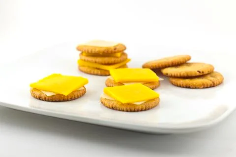Crackers and cheese Foto stock