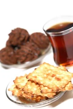 Crackers And Tea Stock Photos