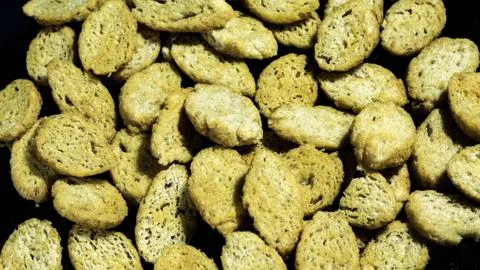Crackers for beer, on a black background 스톡 사진