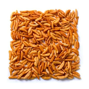 Crackers for beer isolated on white background. Foto stock