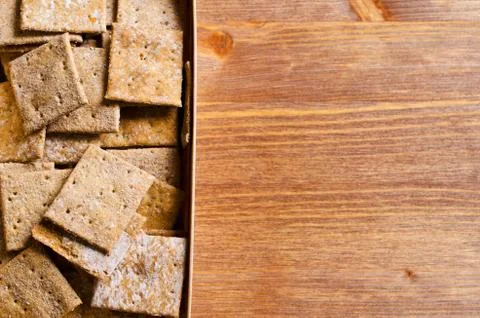 Crackers with bran Stock Photos