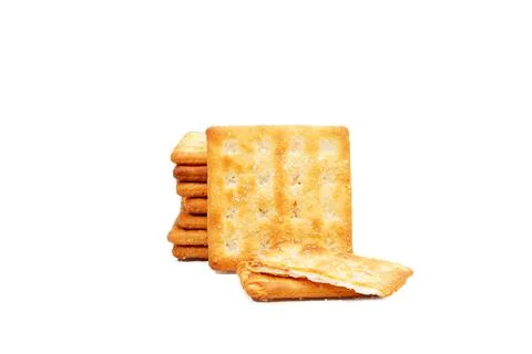 Crackers, close-up, white background Foto stock