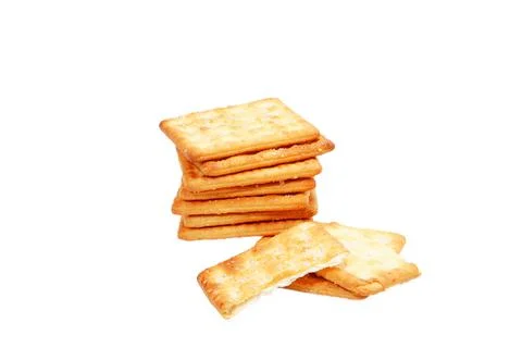 Crackers, close-up, white background Foto stock