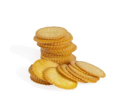 Crackers cookie isolated on white background Stock Photos