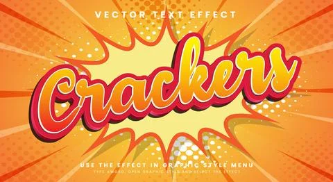 Crackers editable text effect Template Stock Illustration