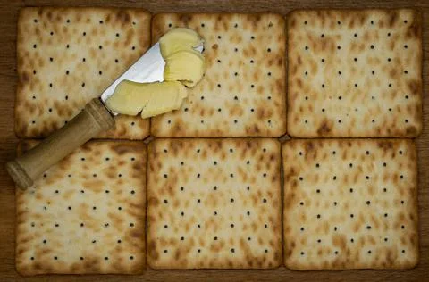 Crackers forming a rectangle Foto stock