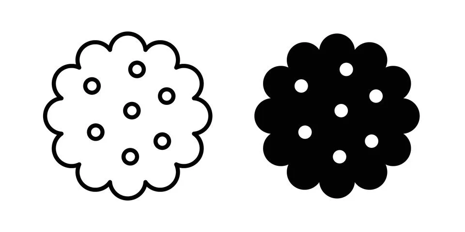 Crackers icon solid, line, and editable vector set. Stock Illustration