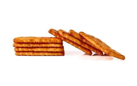 Crackers isolated on white background Stock Photos