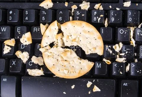 Crackers on the keyboard Foto stock