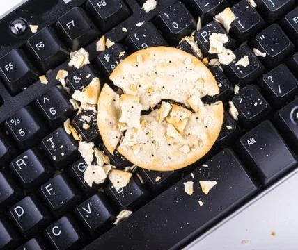 Crackers on the keyboard Stock Photos