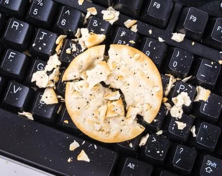 Crackers on the keyboard Stock Photos