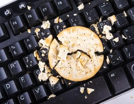 Crackers on the keyboard Stock Photos