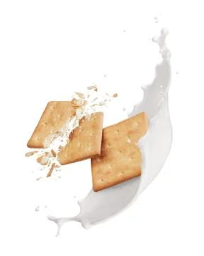 Crackers with milk Stock Photos