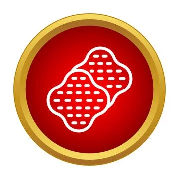Crackers or biscuits icon inside a red circle Stock Illustration