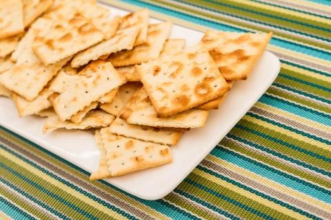 Crackers on a plate Stock Photos