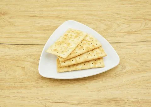 Crackers on a plate Stock Photos