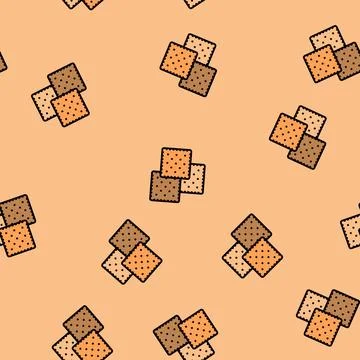 Crackers snack food vector seamless pattern 스톡 일러스트