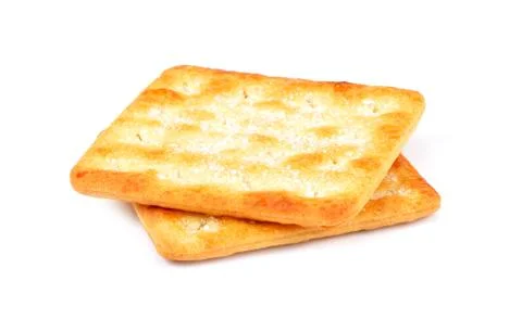 Crackers with sugar on white background Stock Photos