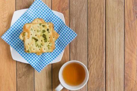 Crackers with vegatable flakes Stock Photos