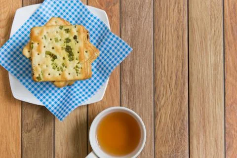 Crackers with vegatable flakes Stock Photos