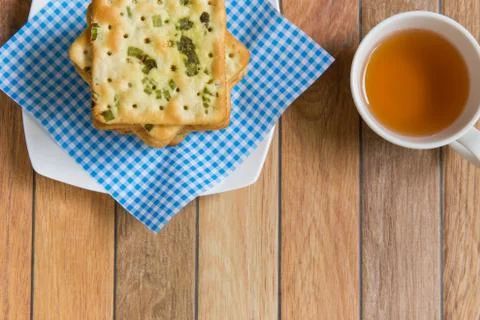 Crackers with vegatable flakes Stock Photos