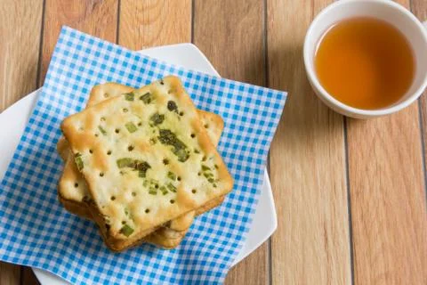 Crackers with vegatable flakes Stock Photos
