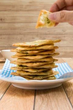 Crackers with vegatable flakes Stock Photos