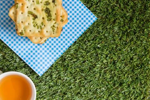 Crackers with vegatable flakes Stock Photos