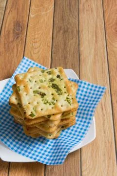 Crackers with vegatable flakes Foto stock