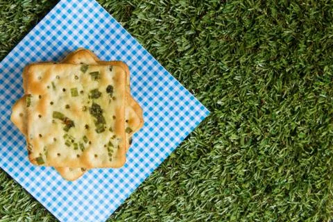 Crackers with vegatable flakes Stock Photos