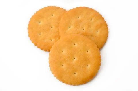 Crackers on white background Stock Photos