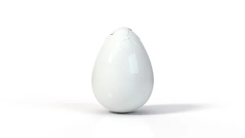 Cracking and collapsing white egg. suitable for easter and egg themes. Stock Footage 116908116