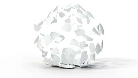 Cracking and exploding white egg. 3d animation with alpha Video stock 116907843