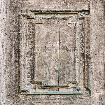 Cracking and peeling paint on a wall. Wood seamless texture. Foto stock
