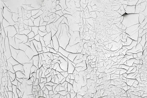 Cracking and peeling paint on a wall White Stock Photos