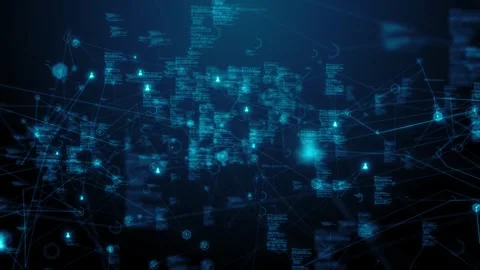 Cracking the Code Big Data Cloud Computing IoT and AI in Network Communication Stock Footage 245321014