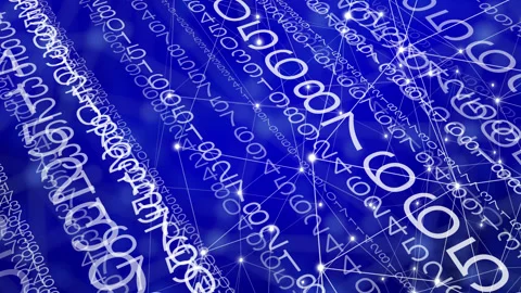 Cracking code dynamic data animation with changing numbers on technology Video stock 252805869