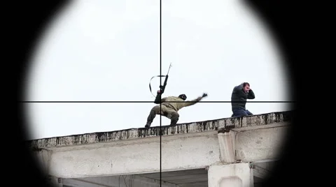 Cracking down on terrorist. He took a hostage. Stock Footage 46877134