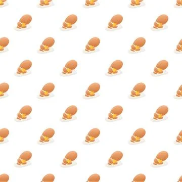 Cracking egg pattern showing fresh yolk and white Stock Illustration