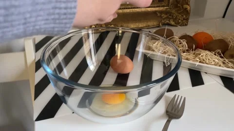 Cracking Eggs In A Bow Stock Footage 166228306