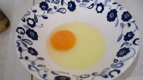 Cracking Eggs into Plate, Hands Breaking Eggs, Preparing Fresh Eggs for Cooking Stock Footage 315193976