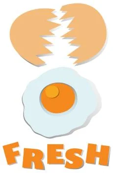 Cracking fresh egg with wording Stock Illustration