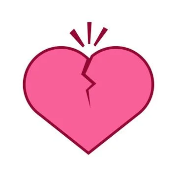 Cracking Heart Broken Vector Illustration Graphic Illustration