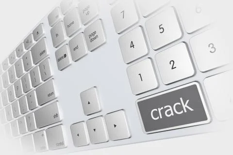 Cracking illustration. crack - keyboard button. hacking and cracking theme. o Stock Illustration