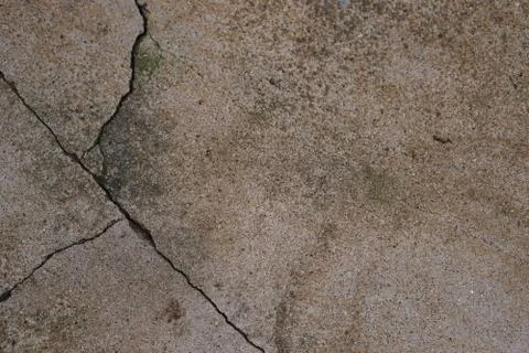 Cracking line on the dirty cement floor Stock-Fotos