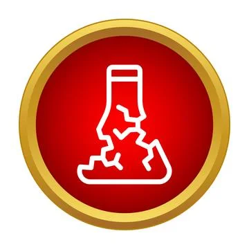 Cracking mountain slope icon representing landslide disaster Illustration